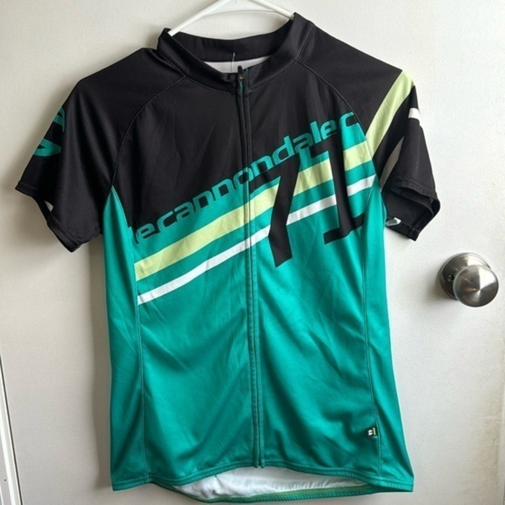 Cannondale Bike Cycling‎ Active men’s green /white Jersey Top Sz M